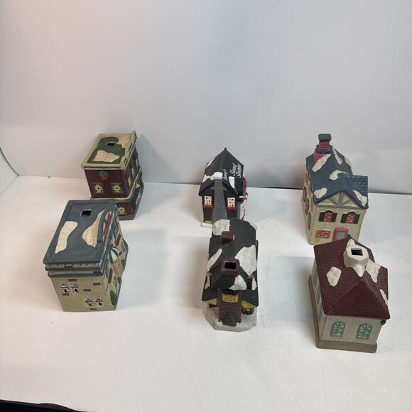 Vintage 1995 Collection Christmas Village (Lot Of 6) 6” Winter Snow Village - Picture 6 of 16
